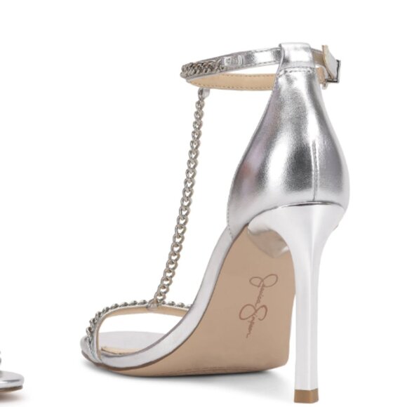 NEW JESSICA SIMPSON Silver Quiven High Heel Sandals 253 - Picture 9 of 10